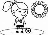 Soccer Coloring Girl Football Pages Playing Sweet Cleats Notre Dame Color Wecoloringpage Getdrawings Printable Getcolorings Players sketch template