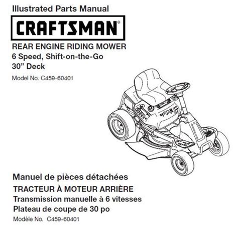manual  craftsman   riding mower dr mower parts