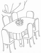 Dining Table Room Clipart Coloring Pages Kitchen Drawing Dinner Furniture Living Clip Cliparts Color Printable Getdrawings Kids Set Library Paintingvalley sketch template