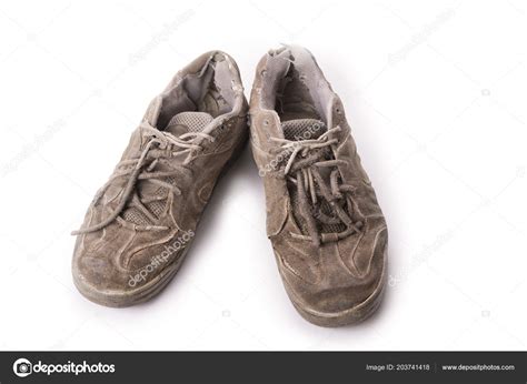 wear  tennis shoes isolated white background stock photo