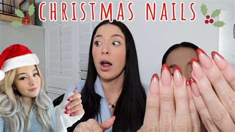 Christmas Nails Inspired By Nathalycuevas ️🎄 Nail Salon Tea Vlogmas