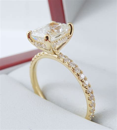 radiant diamond yellow gold hidden halo style diamondnet