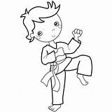Karate Coloring Pages Martial Arts Kid Taekwondo Kids Color Print Boy Printable Fighting Drawing Colouring Style Sports Getdrawings Movie Search sketch template