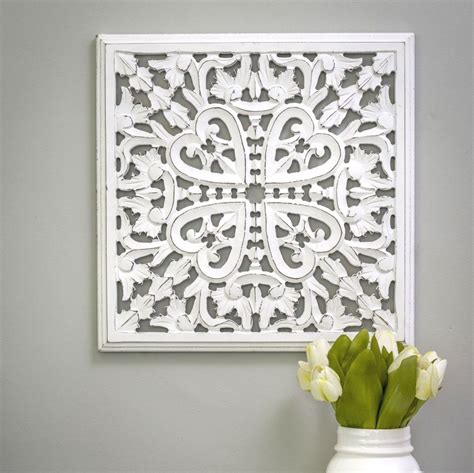 white wooden edge small carved wall panel hand carved filigree wall