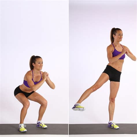 basic squat  side leg lift  exercises  transform  flat butt popsugar fitness