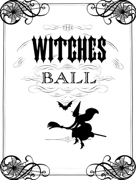 vintage halloween printable  witches ball  graphics fairy