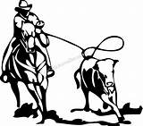 Roping Team Calf Clipart Sticker Stickers Western Clipartmag Graphics sketch template