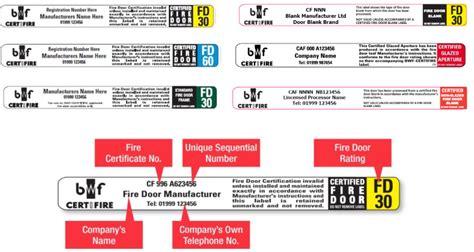 fire door labels  guide bwf fire door alliance