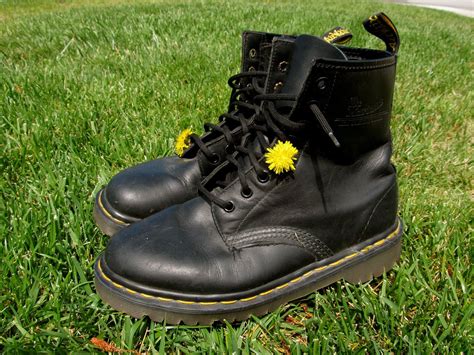 black  martens boots  flower