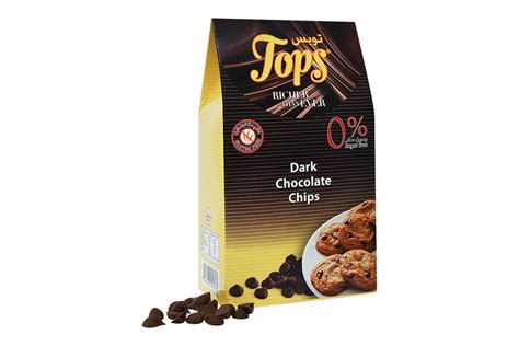 sugar  dark chocolate chips tops chocolate
