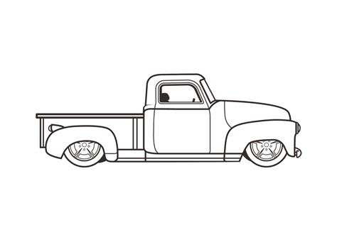 chevy truck finished outline  mike pickett  dribbble