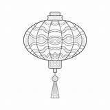 Lantern Pagoda Lanterns Sky sketch template