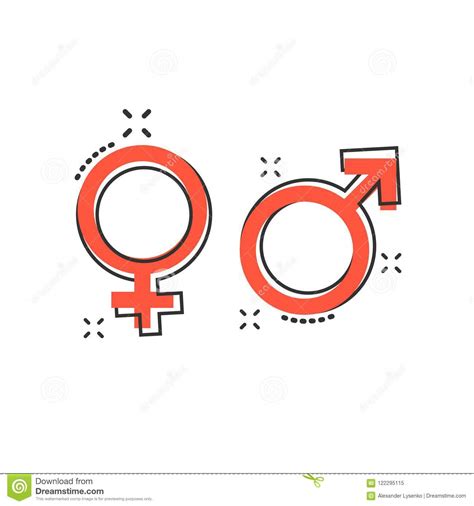 Vector Cartoon Gender Icon In Comic Style Men And Women Sign Il Stock