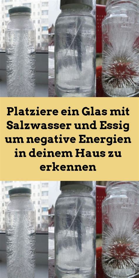Platziere Ein Glas Mit Salzwasser Und Essig Um Negative Energien In