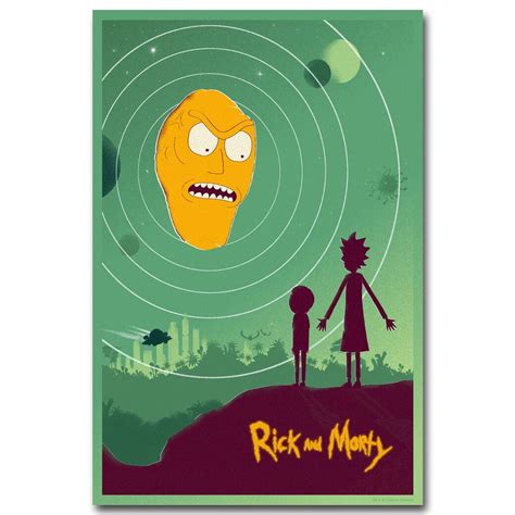 Rick And Morty Art Silk Fabric Poster Print 13x20 24x36 Inch Cartoon