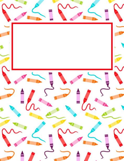 printable crayon binder cover template   cover  jpg