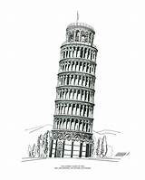 Tower Leaning Pisa Drawing Line Drawings Sketch Pizza Deviantart Sketches Building Architecture Coloring Buildings Template Famous Pen Pencil Ink Pages sketch template