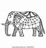 Elephants Triangles sketch template