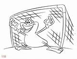 Goalie Soccer Drawing Paintingvalley Frog Coloring Drawings sketch template