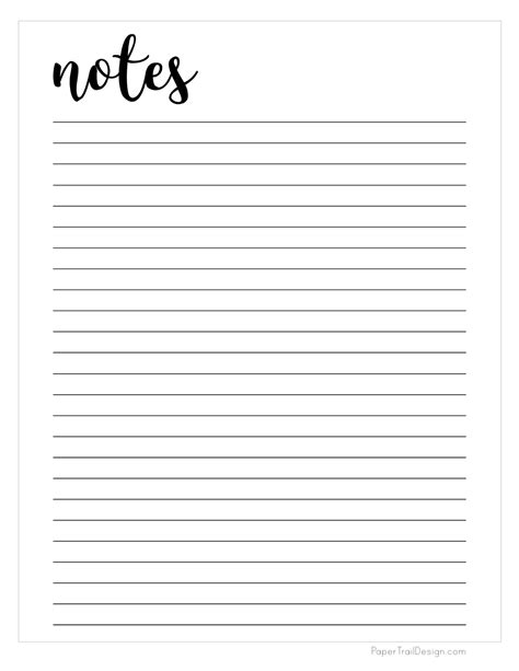 printable notes template paper trail design printable notes riset