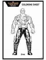 Coloring Galaxy Guardians Pages Drax Characters Print Printable Sheet sketch template