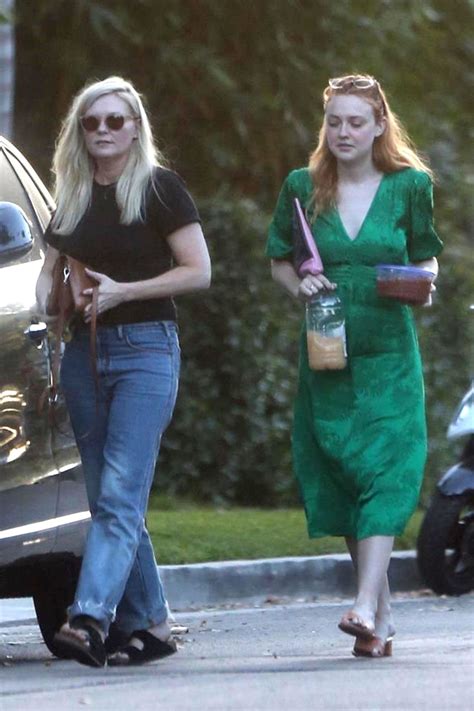 dakota fanning and kirsten dunst heading to a small house party in los angeles 09 19 2018