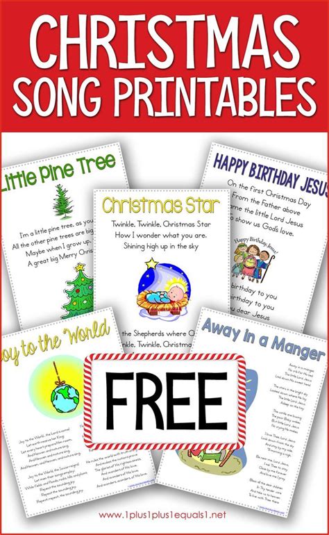 set  christmas song printables   kids