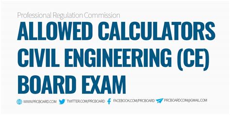 prc list  allowed calculator  civil engineering board exams