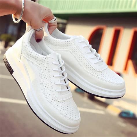 women sneakers  woman white sport shoes leather breathable running