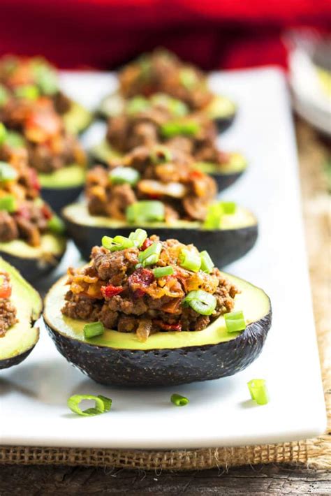 beef taco stuffed avocados healthy low carb