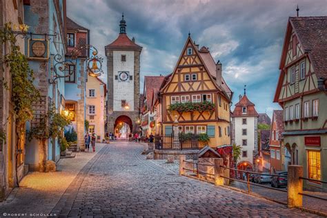 romantic germany  city rothenburg   river tauber    preserved  town