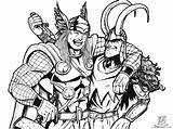 Thor Loki Ragnarok Getdrawings Xcolorings sketch template