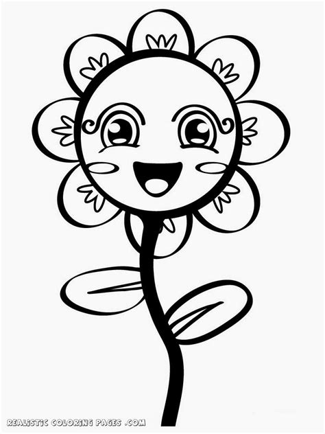 simple flower kindergarten kids coloring pages realistic coloring pages