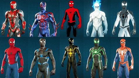 spider man ps4 every suit costume unlocked youtube