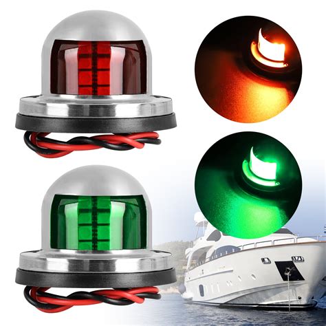 led navigation lights deck mount  marine sailing lights  boat pontoon yacht skeeter