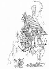 Baba Yaga House Pages Coloring Hut Colouring Vess Charles Sketch Drawing Illustration Choose Board Did He Color Two Adult Maguire sketch template