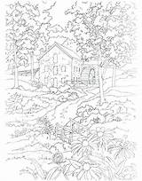 Pages Landscape Coloring Winter Adults Scenery Printable Getcolorings Getdrawings Color Colorings sketch template