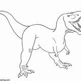 Jurassic Dilophosaure sketch template