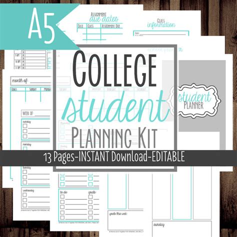 images  college assignment planner printable college student