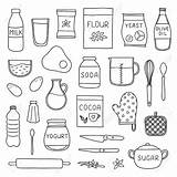 Ingredients Baking Cooking Doodle Recipe Book Drawing Easy Pages 123rf Set Notes sketch template
