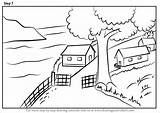 Draw Village Scenery Drawing Beautiful Step Villages Coloring Sketch Sketches Pages Drawings Tutorials Template Places Drawingtutorials101 Learn sketch template
