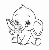 Coloring Pages Animal Cute Elephant Baby Disney Drawings Easy Drawing Kids Animals Printable Things Color Printables Christmas Draw Realistic Colouring sketch template