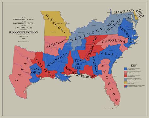 map   southern united states  reconstruction imaginarymaps