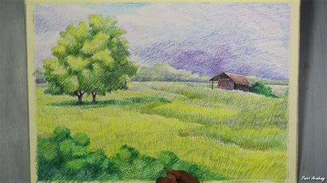 landscape  colored pencil step  step youtube
