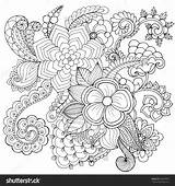Coloring Flowers Zentangle Pages Flower Doodle Astonishing Getcolorings Zentangl Printable Color Shutterstock Fantasy sketch template