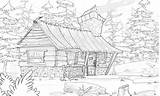 Coloring Log Pages Cabins Cabin Old Template Pencils Behance sketch template