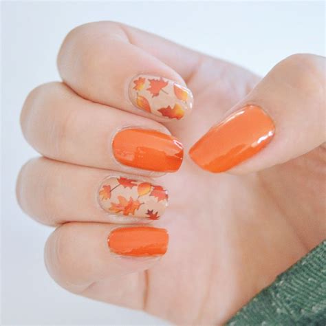 autumn leaf nails   french manicure nails gelish nails
