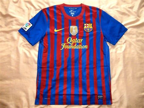 barcelona home football shirt   sponsored  qatar foundation
