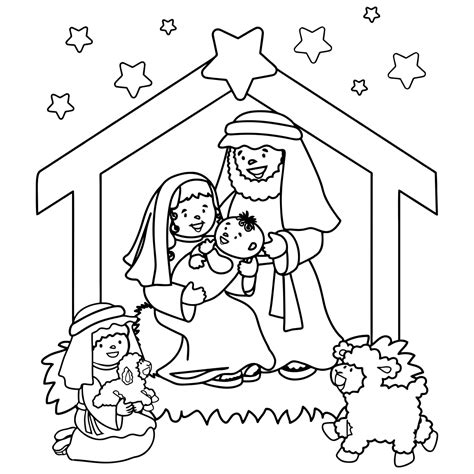 printable christmas nativity coloring pages