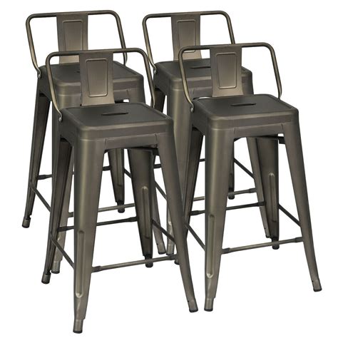 costway set     metal counter stool  seat height